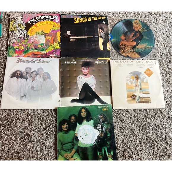 Lot 7 VINYL LP Records 70's And 80's Rid Stewart Grateful Dead Billy Joel Etc